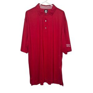FJ polo shirt mens XL red preppy golf performance